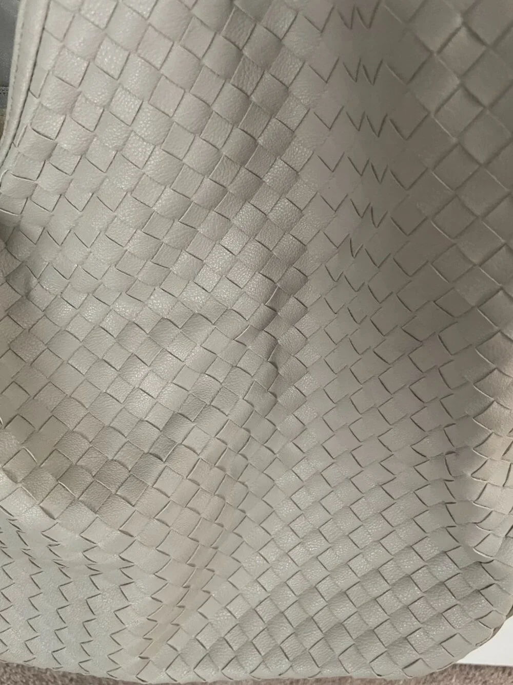 Amrita Singh Dove Grey Woven Intrecciato Slouchy Hobo Bag Tote